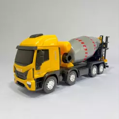 Caminhão Iveco Teto Alto Bi-Truck Betoneira Miniatura Original - Usual Brinquedos