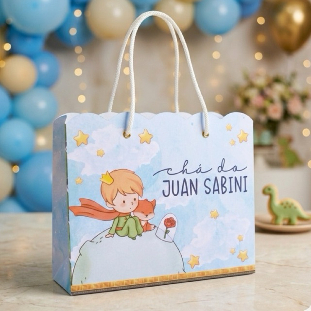 Sacolinha Surpresa Pequeno Príncipe, Personalizados Pequeno Príncipe, Sacola Papel