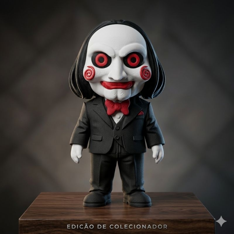 Boneco Billy Jogos Mortais Colecionável Jigsaw 12cm Miniatura Premium Terror