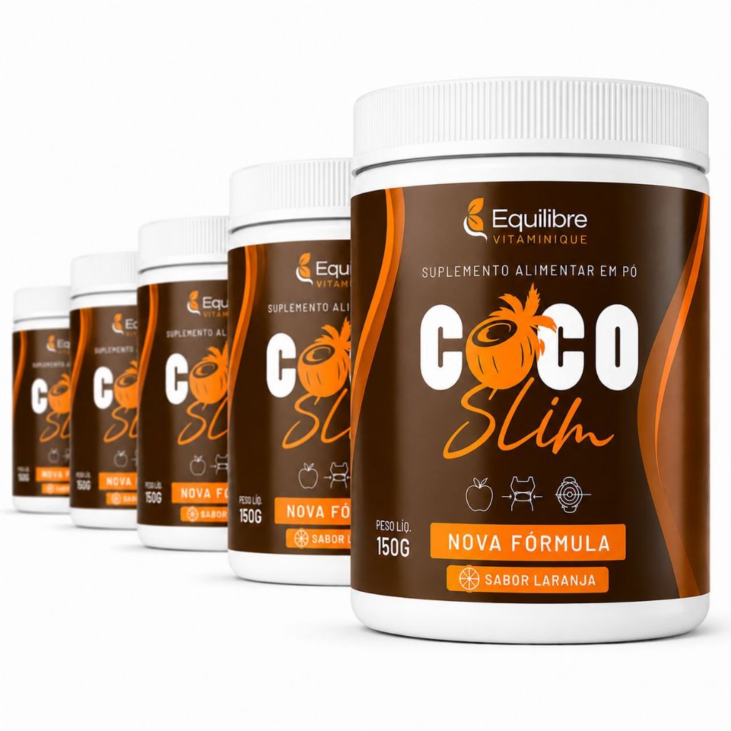 5 Coco Slim 150g – Suplemento Alimentar em Pó | Sabor Laranja | Beta Alanina + Gengibre + Beterraba + Taurina