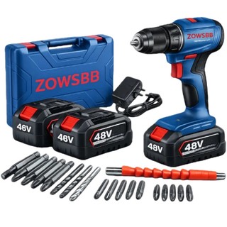 Furadeira parafusadeira ZOWSBB GSB 6-115 48v Brushless Furadeira elétrica 2 Baterias furadeira de impacto elétrica