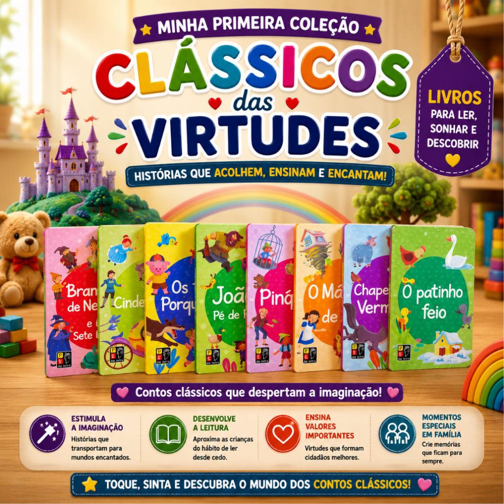 Contos de Fadas Infantil Clássicos Chapeuzinho Vermelho Branca de Neve João e Maria