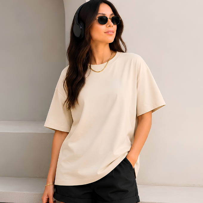 Camiseta Oversized Feminina100% Algodão Soltinha Casual Dia a Dia Premium