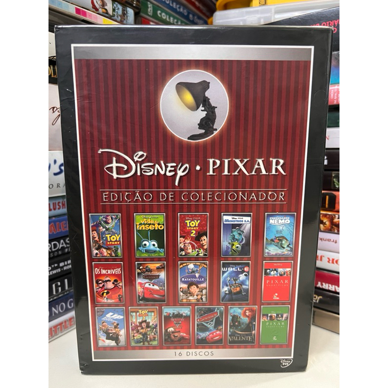 Box Disney Pixar Edição De Colecionador Completo 16 DVDs | Toy Story Nemo Wall-E Up | Raro Raríssimo