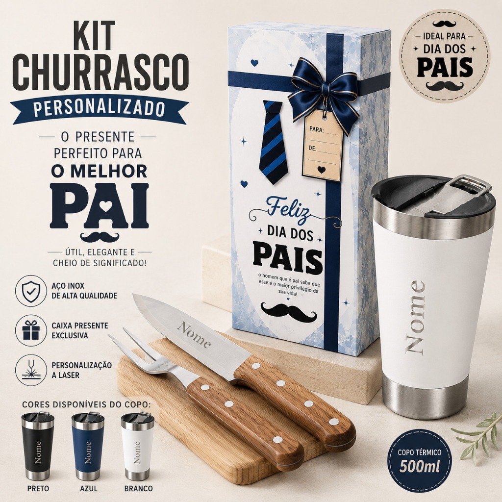 Kit Churrasco Copo Térmico