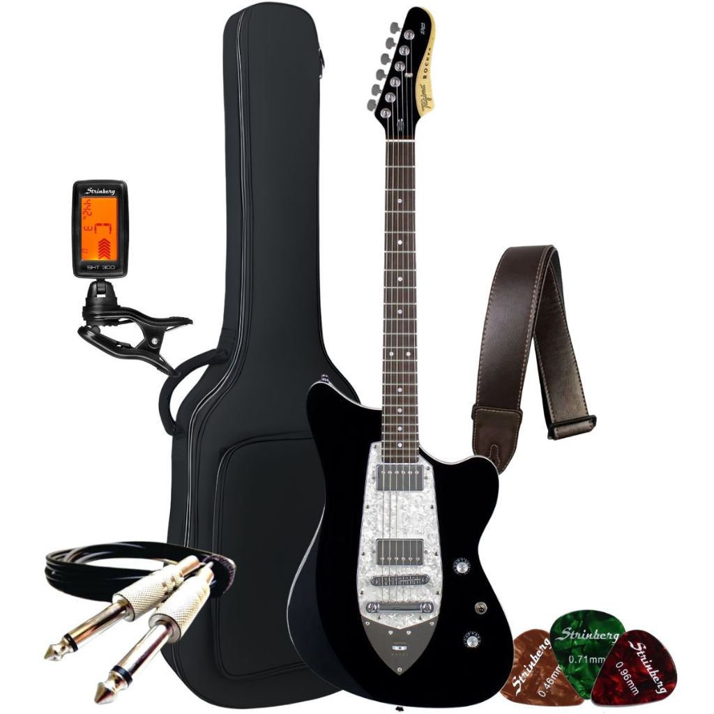 Kit Guitarra Rocker Cosmos Custom 2H Escala Escura Escudo PW Tagima Brazil Series + Acessórios