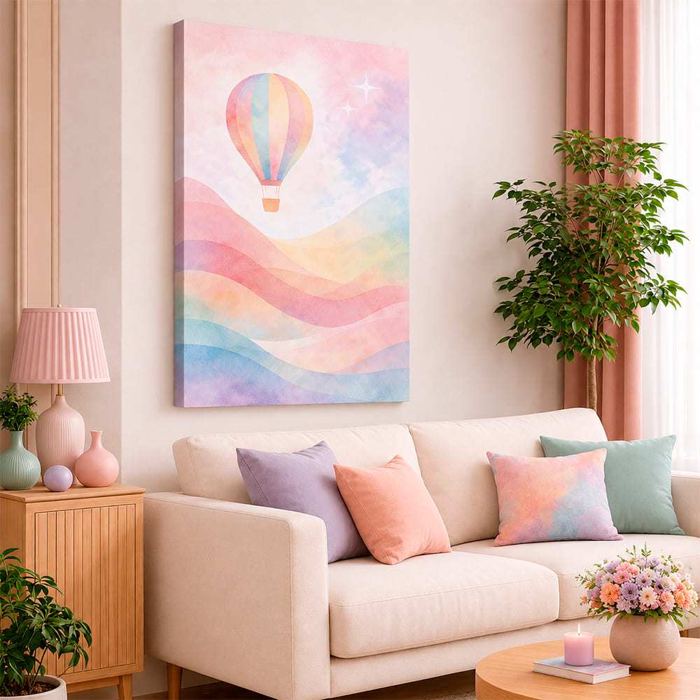 Quadro Decorativo Infantil Balão Colorido Tela Canvas Quarto Bebê