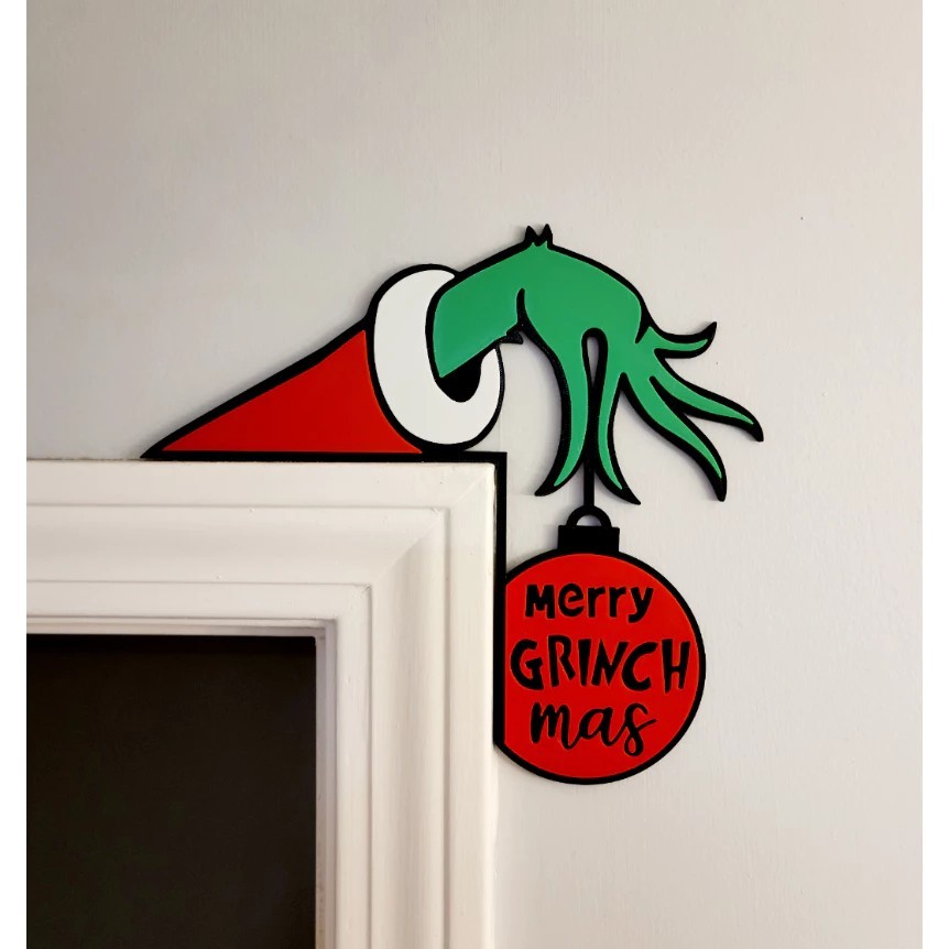 Enfeite para Porta de Natal Grinch Merry Grinch