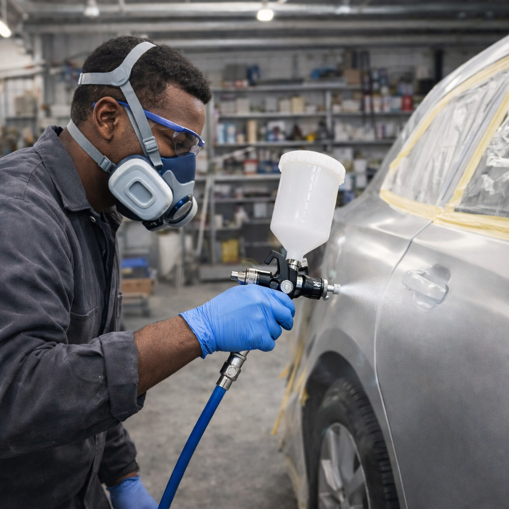 Pistola De Pintura Automotiva Alta Pressão Hvlp Cor Preta Preto Importway