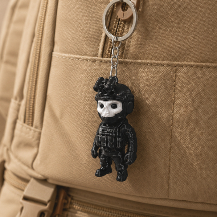 Chaveiro Ghost do COD | Call of Duty |Personagem Tático com Máscara de Caveira