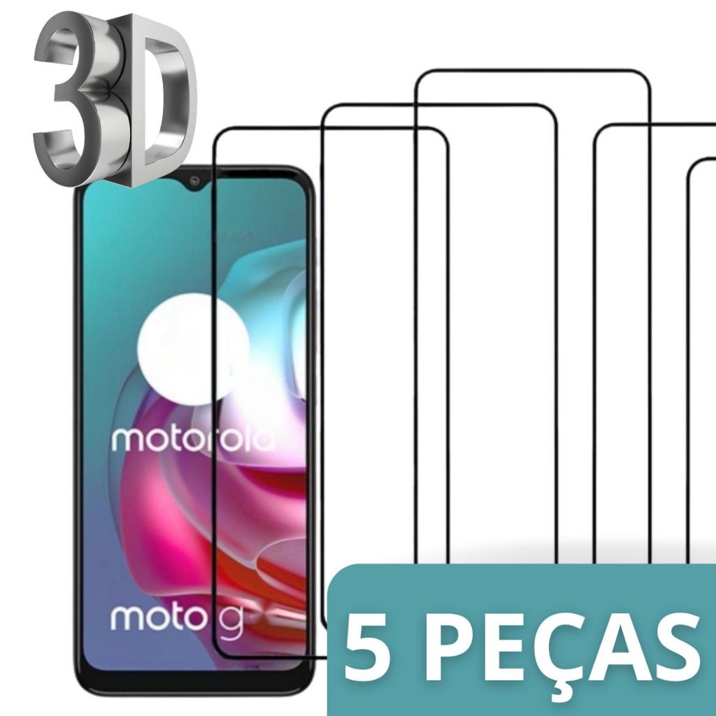 Kit 5 Película De Vidro Temperado 3D/9D Para Motorola Moto G10 G30 G60