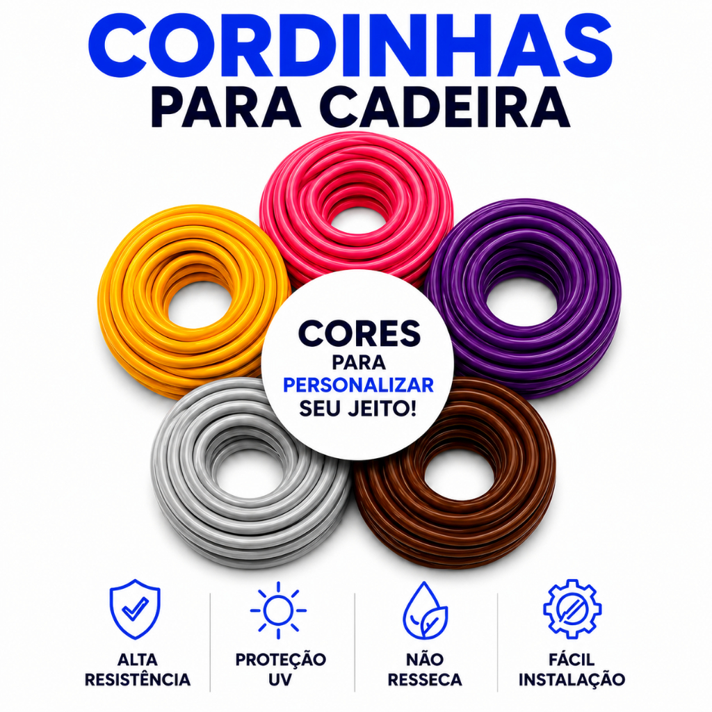 Cordinha Cordão Cadeira Espaguete Premium Colorida 1Kg Pvc Alta Resistência Praia Varal Multiuso — imagem 2 de 2
