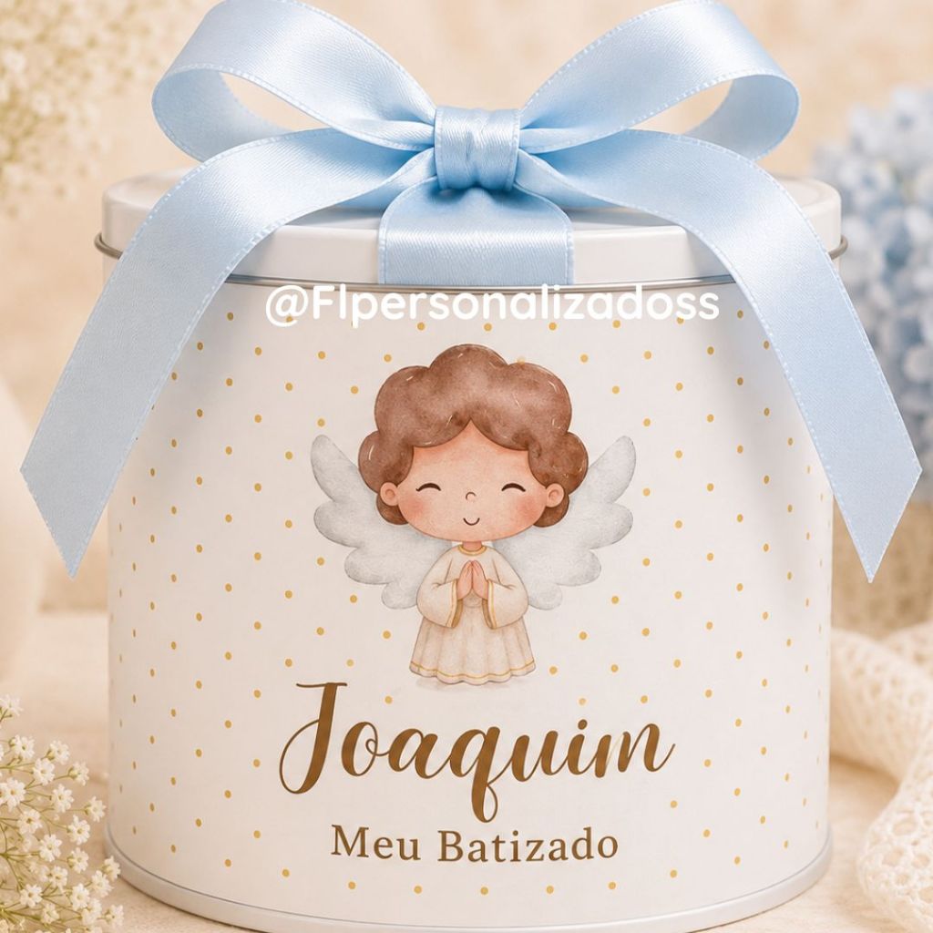 Tubolata Personalizada 7x6 Anjinho / Lembrancinha Batizado / FAZEMOS EM TODOS OS TEMAS