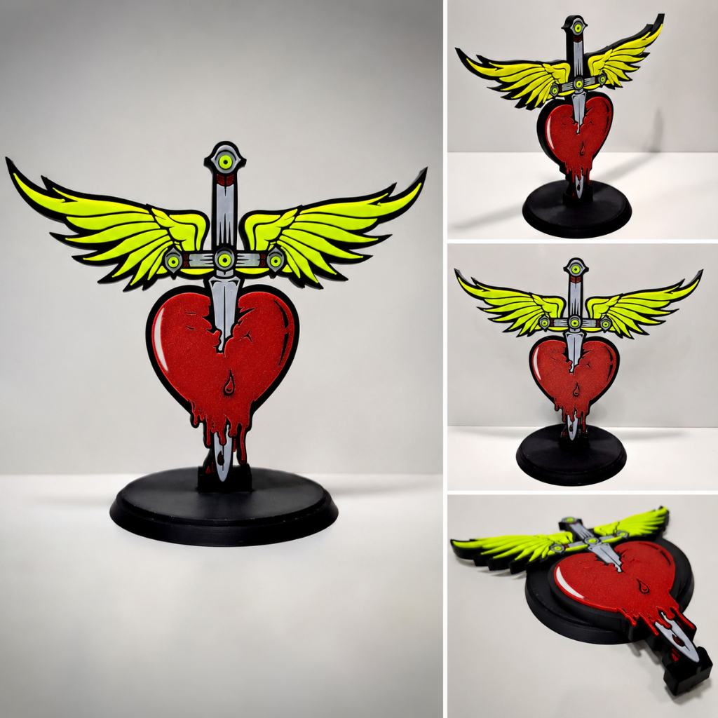 Logo Bon Jovi 3D com Base | Decoração Geek Rock Clássico Colecionável (25 cm)