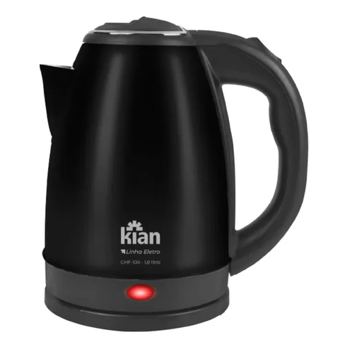Chaleira Elétrica Kian CHF100 1,8L Inox Fosco Preta 1500W com Desligamento Autom