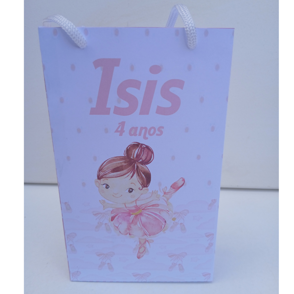10 Sacolinhas personalizadas Bailarina - PEGUE E MONTE - Festa Infantil - Lembrancinhas aniversário