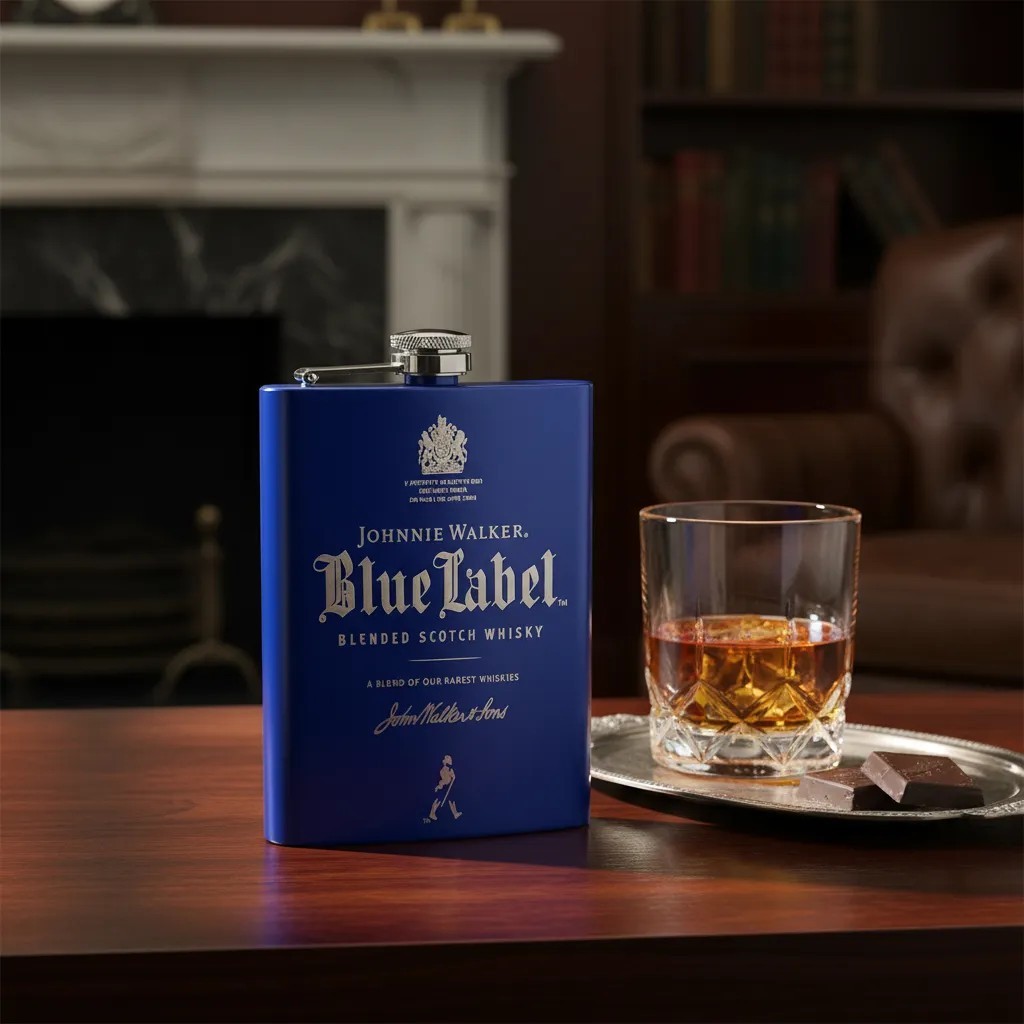 Cantil Inox Whisky 240ml Blue Label