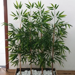 Kit Haste Bambu Artificial 3 Peças Galho Natural Para Decoração