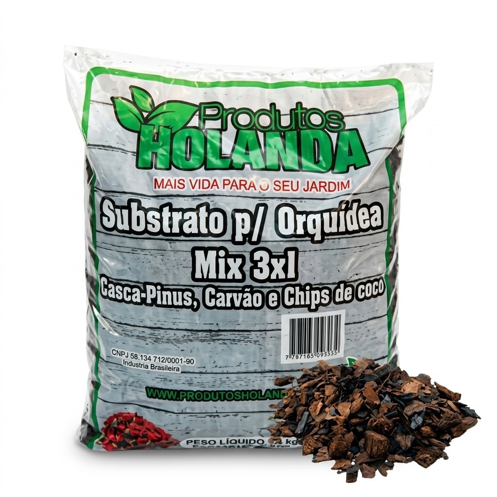 SUBSTRATO ORQUÍDEA 1,4KG  MIX 3X1  PRONTO PARA USO