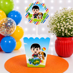Centro de Mesa Bento e Totó Cachepô decoração de aniversário - |