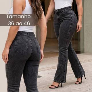 Calça Jeans Feminina Marmorizada Flare Levanta Bumbum Lavagem PREMIUM LYCRA