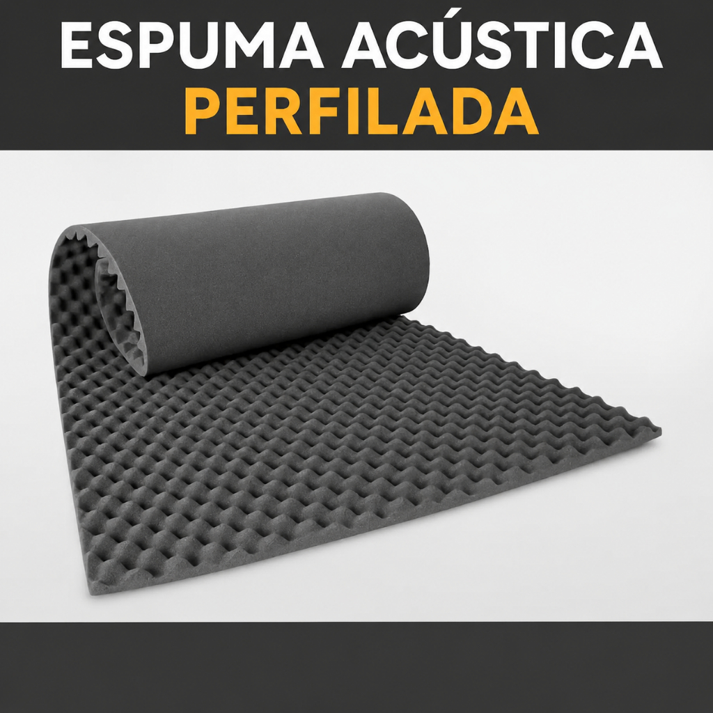 Espuma Acústica Perfilada D28 Ovo Caixa Tratamento Acústico Absorção de Som Estúdio Parede 1,90x0,80m