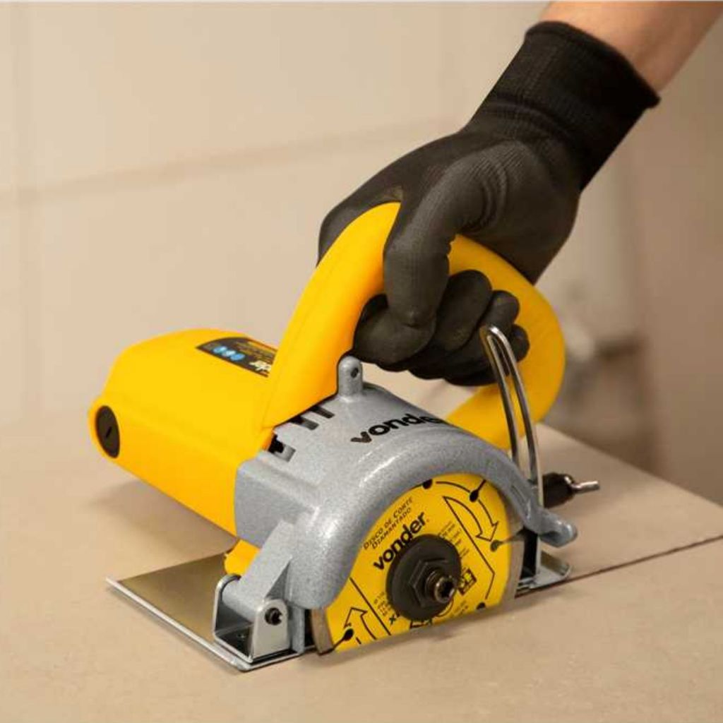 Serra Marmore Vonder Smv 1300 Amarela 1300W 220V Cortador De Parede Piso Azulejo