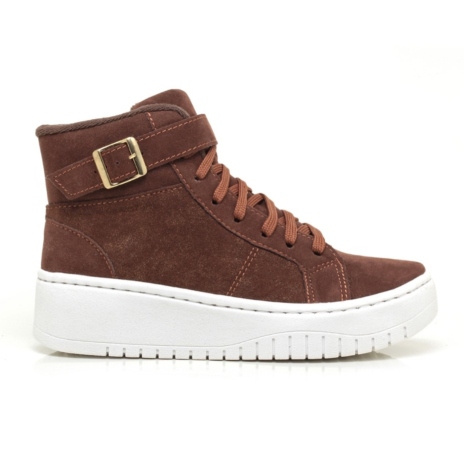 Tênis Feminino Cano Alto Fivela Botinha Feminina Casual Super Confortável e Estilosa Promoção