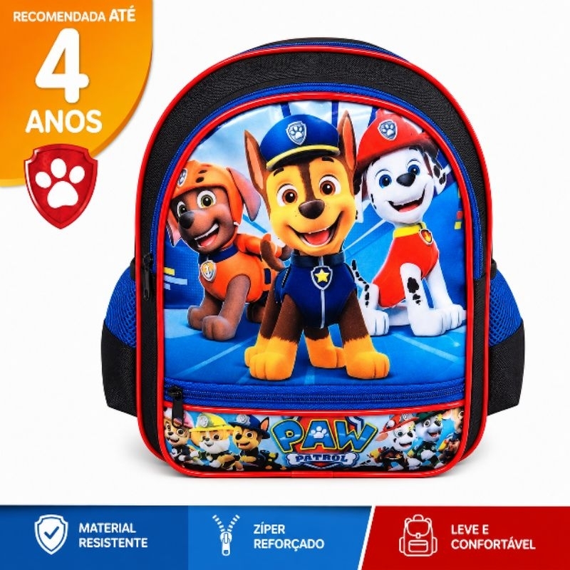 Mochila Infantil Para Creche Menino De Costa Patrulha Masculino