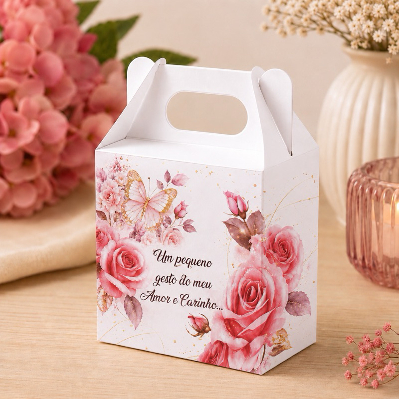 kit 10 caixinha personalizada para bombons doces delicado flor