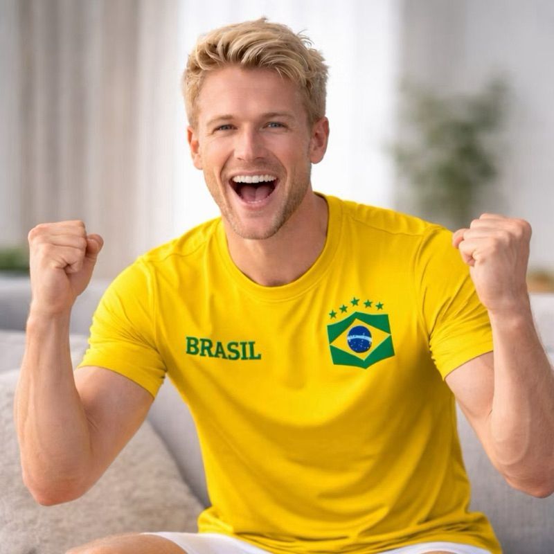 Camisa Do Brasil Masculina Camiseta Torcedor Copa Dry Fit Lisa 3 Cores