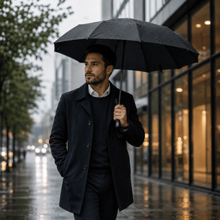 Guarda-Chuva Automático Compacto Resistente ao Vento Abre e Fecha com 1 Toque Dobrável