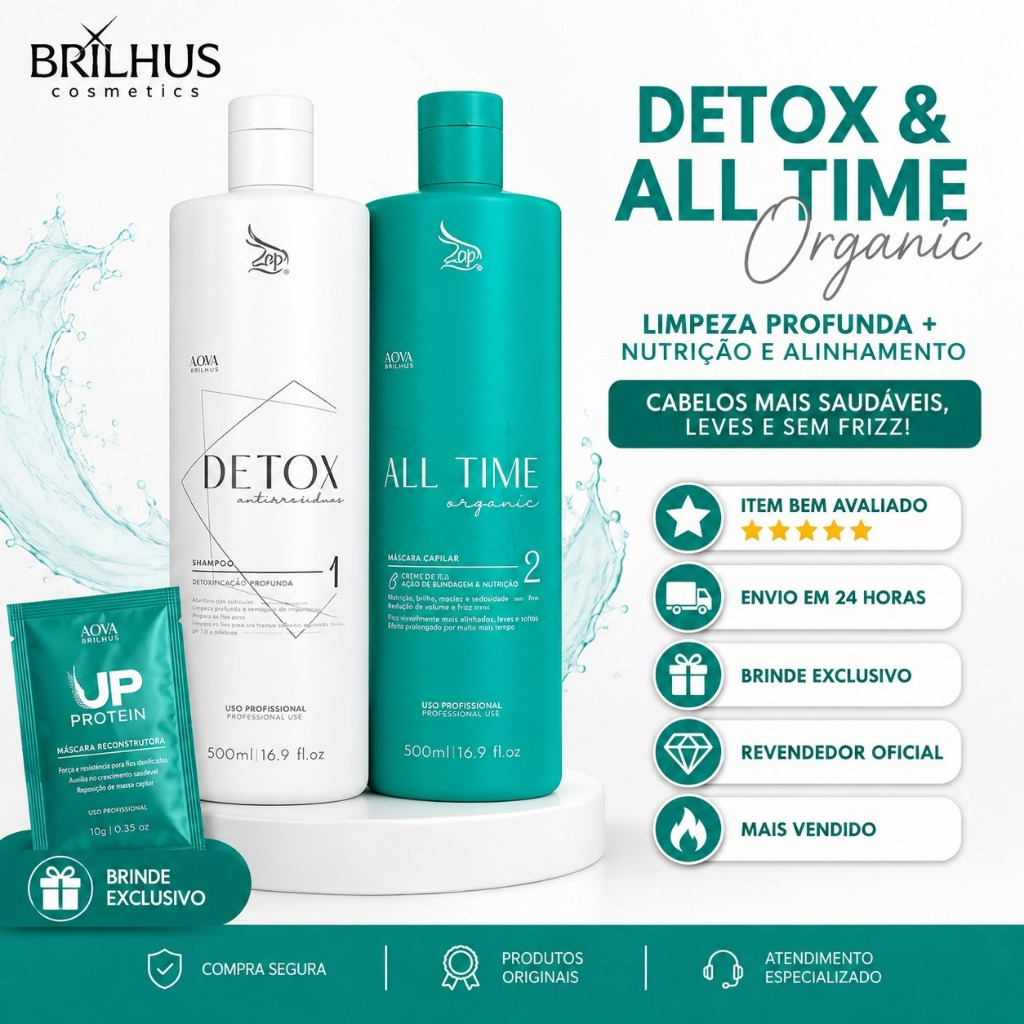 Escova Progressiva Zap All Time Organic Sem Formol 2x1 500 ML