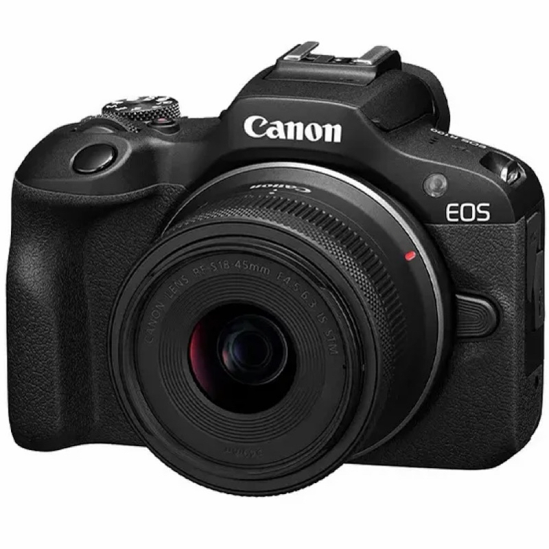Câmera Canon EOS R100 24.1MP Wi-Fi Bluetooth com Lente RF-S 18-45 mm IS STM - Preta