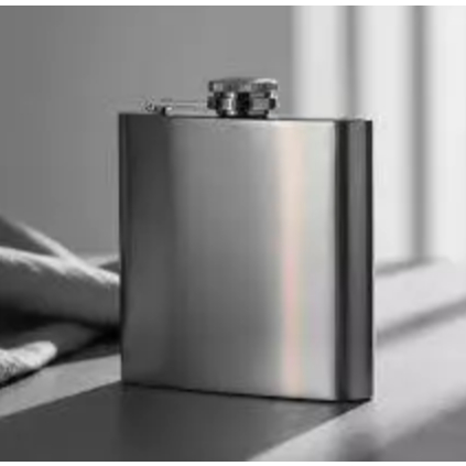 Cantil de Bolso em Aço Inox 210ml – Porta Bebida Whisky, Vodka e Rum