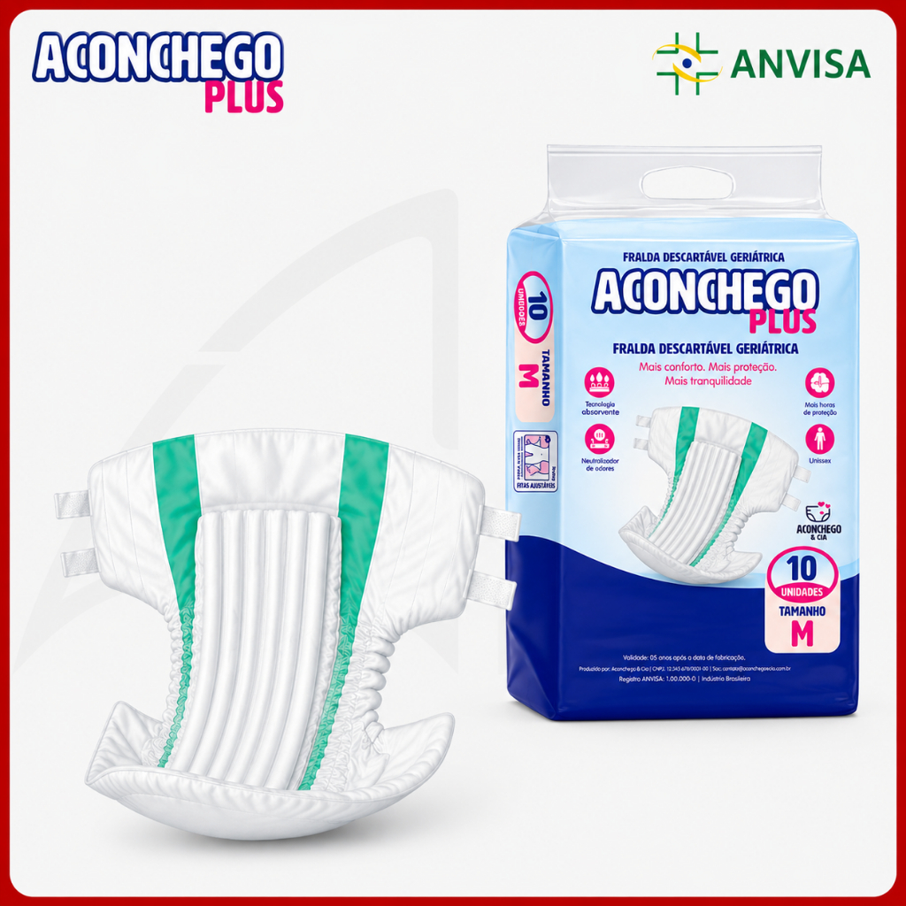 Fralda Geriátrica Descartável Aconchego Plus Alta Absorção 10 Un