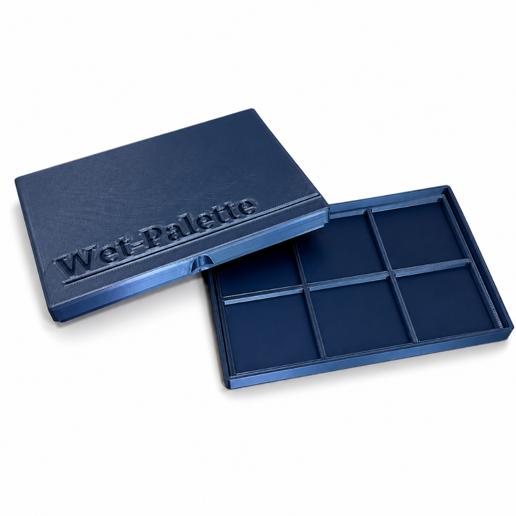 Wet Palette Azul Paleta Úmida Pintura De Miniaturas Tintas Acrílicas Hobby Artesanato 3D Premium