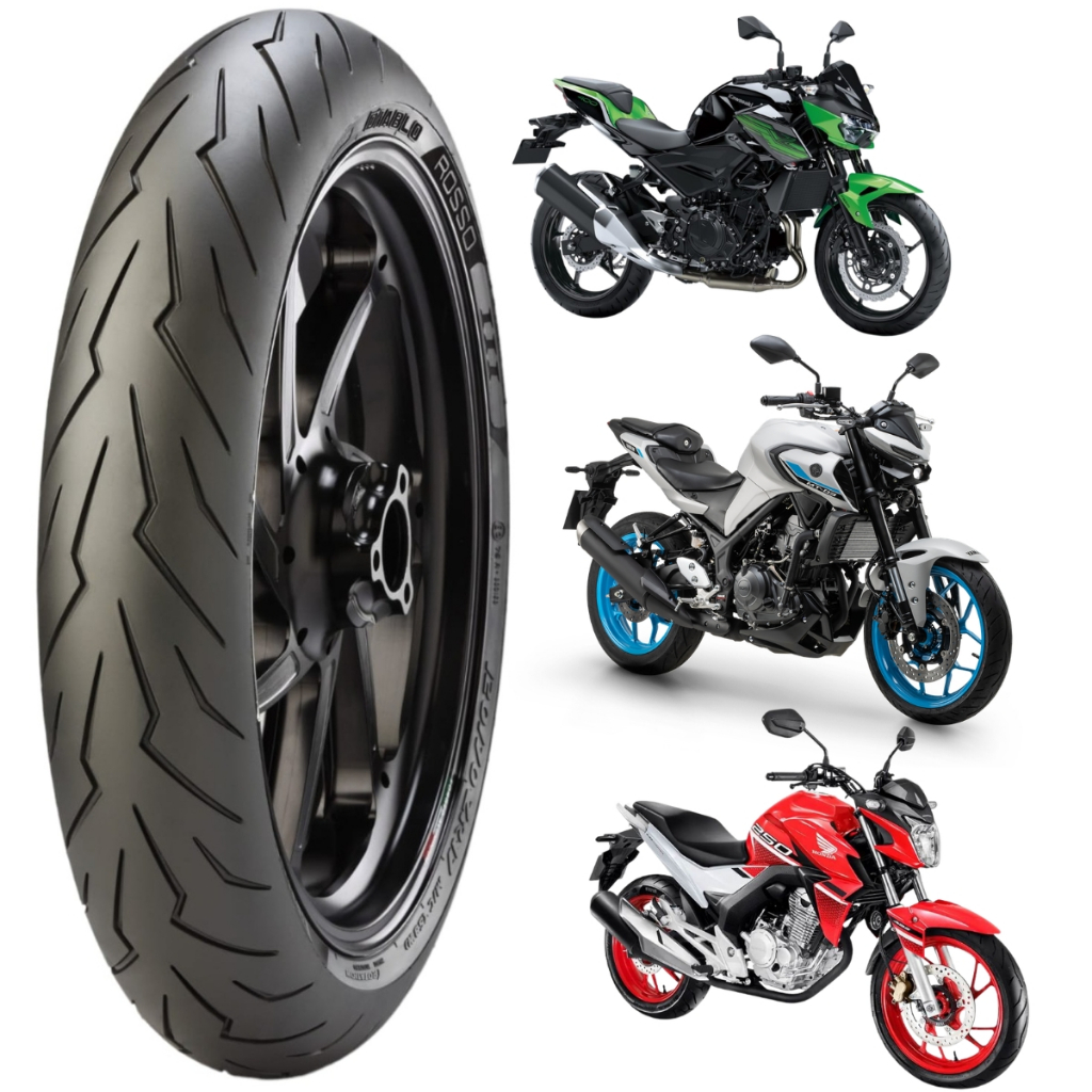 Pneu dianteiro Pirelli 110/70r-17 Diablo Rosso Iii Tl 54h mt03 twister250 z300 ninja 300