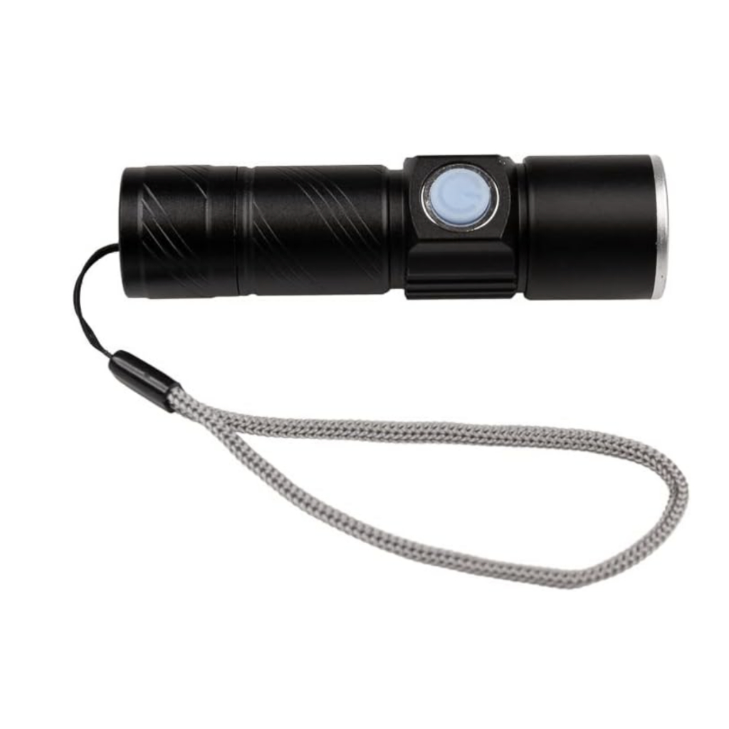 Lanterna de LED – 3 modos de luz – recarregável por USB – bolso de emergência EDC – Alça de pulso incluída – Lanterna tá