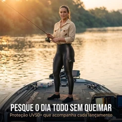 Calca Legging Feminina Pesca Animal Proteção UV, Pesca, Caminhada, Corrida, Não Transparente Conforto