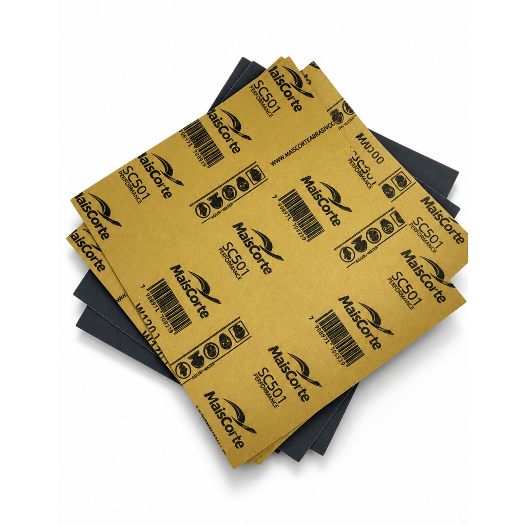 25 Folhas de Lixa D'Água Grão 1500 Carbeto de Silício 230x280mm Polimento Acabamento SC501