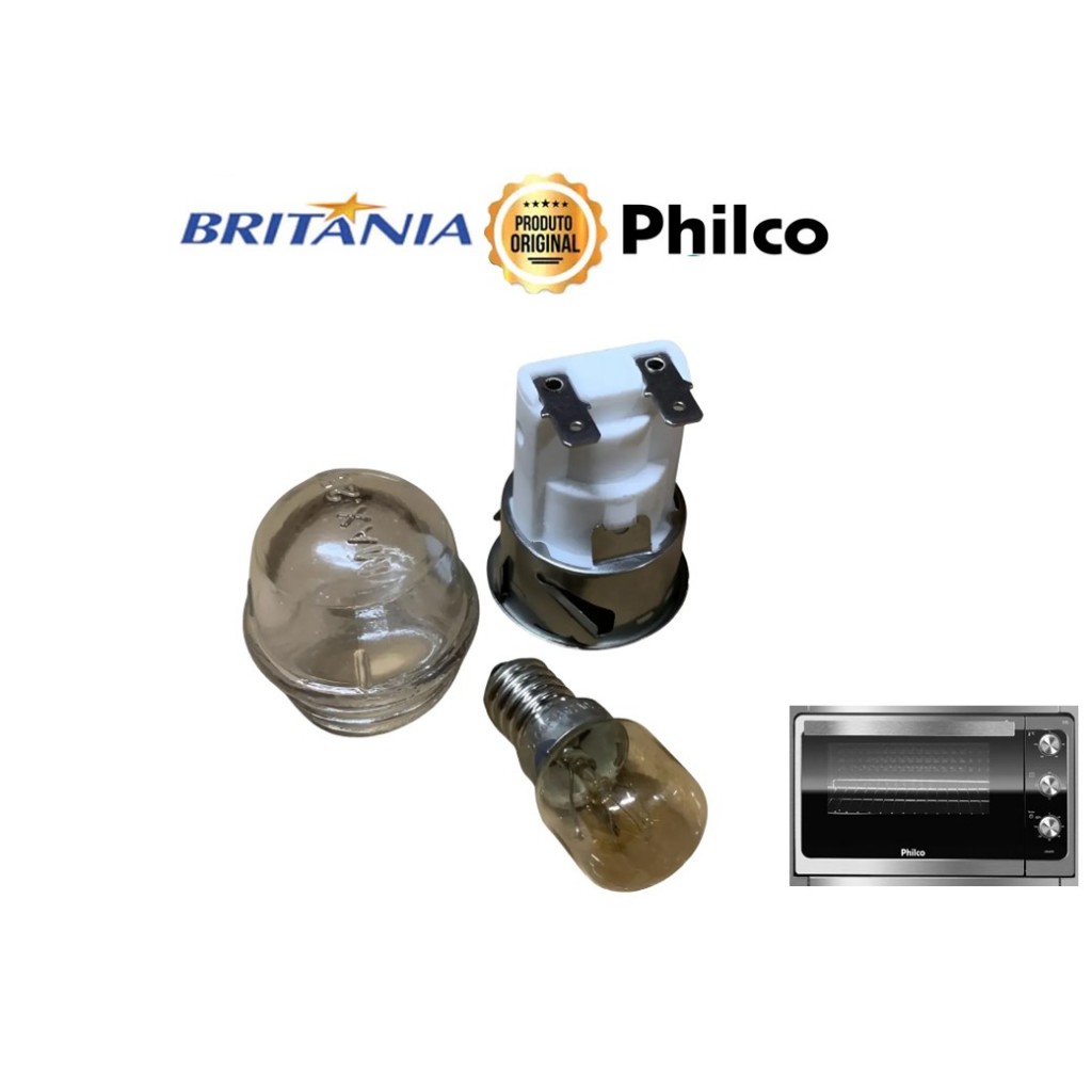 Lâmpada 25W 127V Com Soquete E14 E Vidro Protetor Forno Philco / Fischer