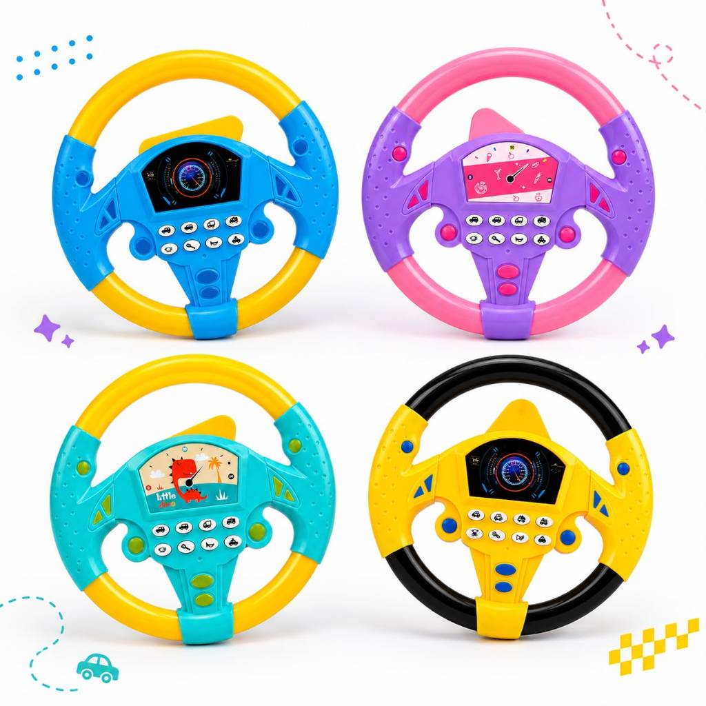 Brinquedo Volante Carrinho Infantil Musical Ventosa Educativo Interativo Som Sensorial Bebê Carro