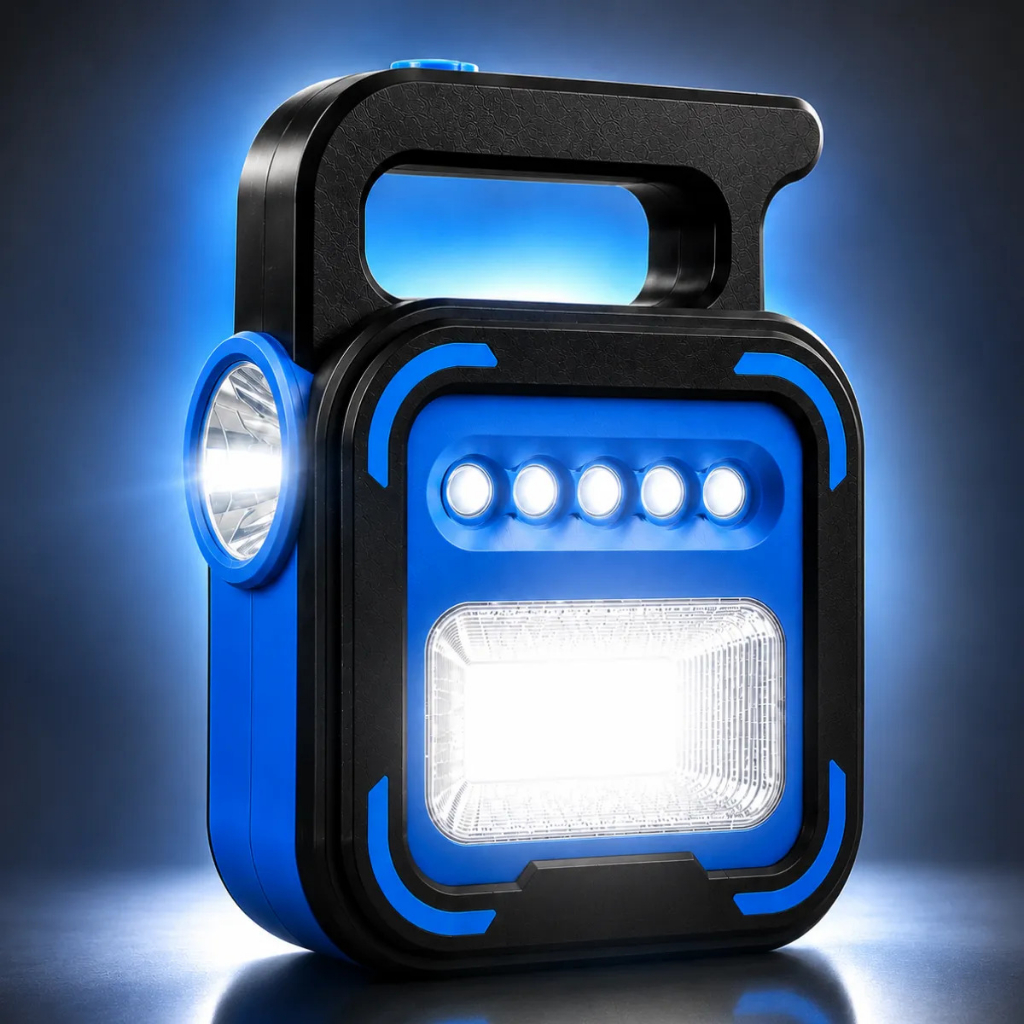 Lanterna Trabalho Refletor Portátil Led Solar Recarregavel Camping USB Lâmpada Barraca Acampamento