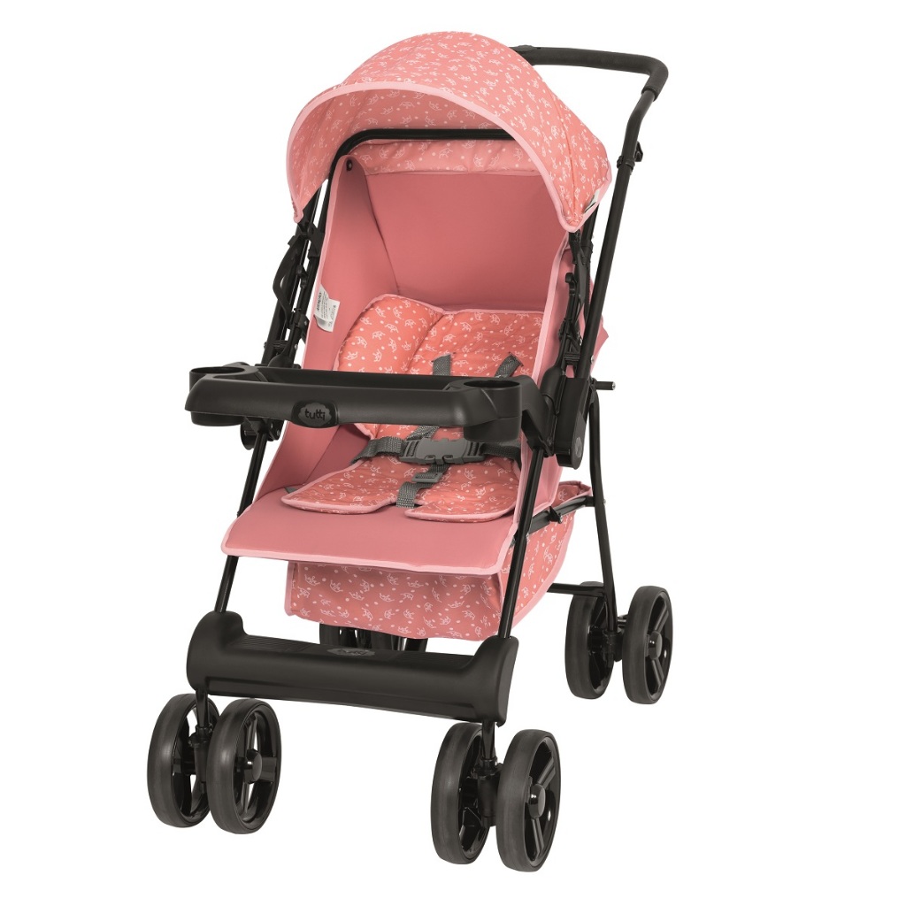 Carrinho De Bebê De Passeio Travel System Tutti Baby Carrinho De Bebê Solare Rosa Coroa