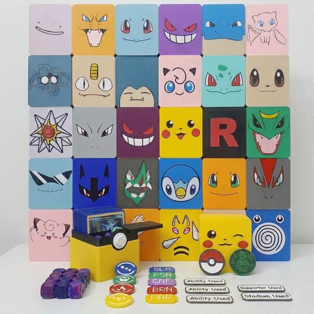 Caixa Organizadora Deck Box Porta Cartas Pokemon Cards TCG | 220 CARTAS | CONTADORES | MARCADORES