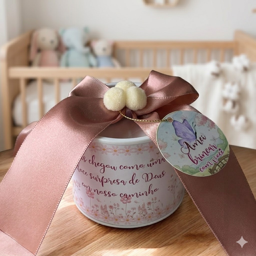 Tubolata Personalizada 5x6 - Jardim Borboletas - Lembrancinha Maternidade Chá de BB - Aniversário