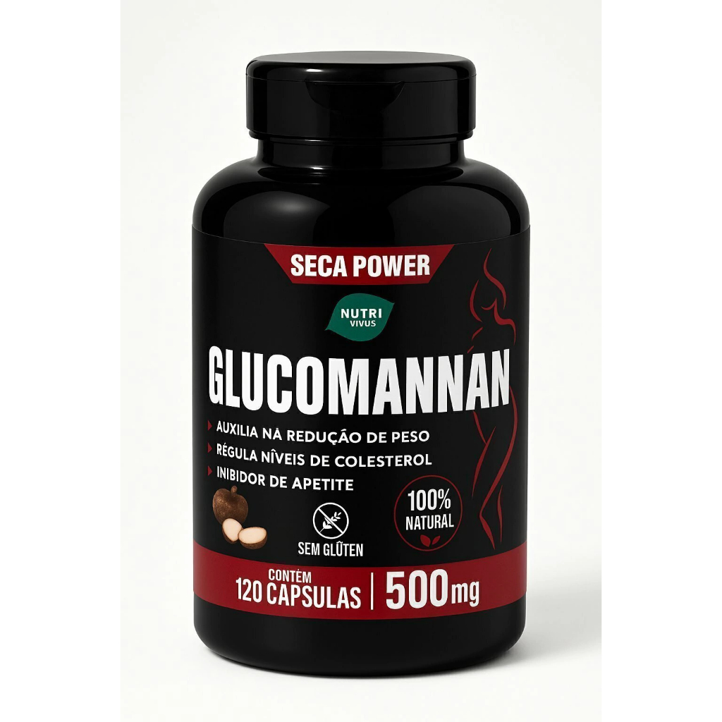 Glucomannan - 120 cápsulas - 500mg - Nutri Life Equilíbrio e leveza