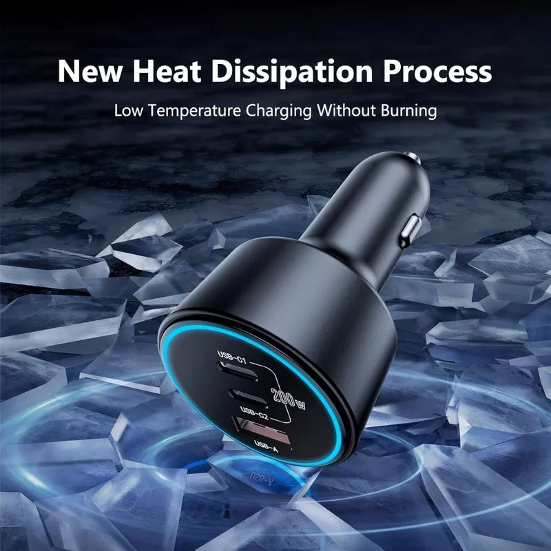 Carregador Veicular Turbo 3 Portes com 2 Tipo C e 1 USB — foto 9