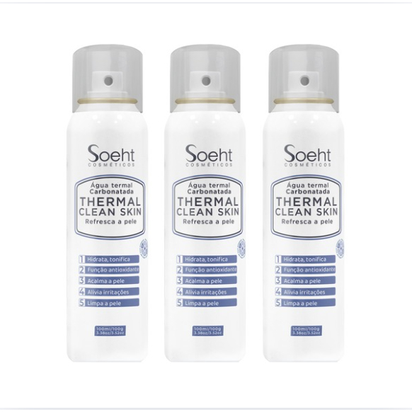 KIT C/ÁGUA THERMAL  COM GÁS 100ml - THERMAL CLEAN SKIN